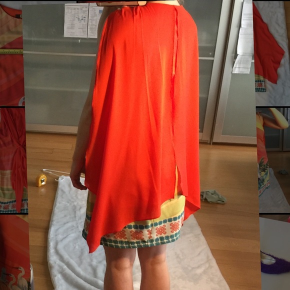 4 small Eva Franco Anthropologie orange dress - Picture 3 of 12